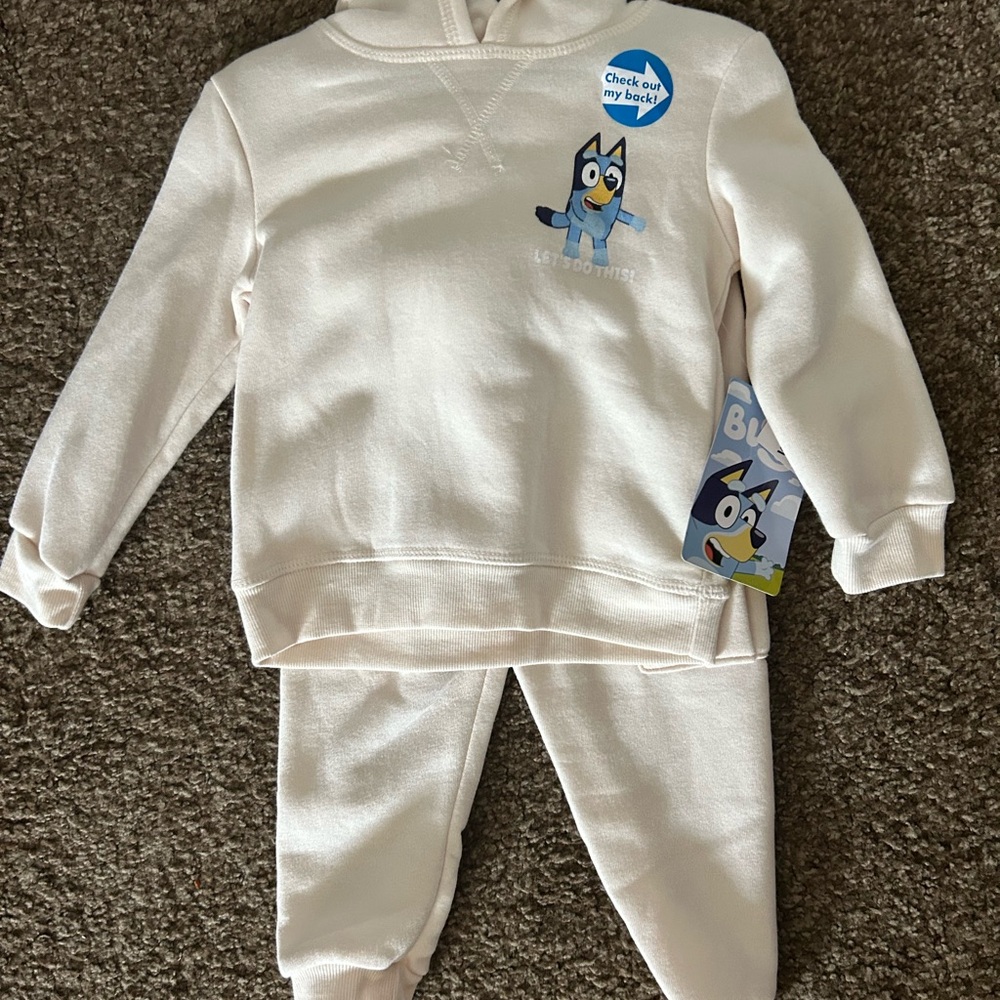 Bluey Cream Kids Hoodie & Jogger Set